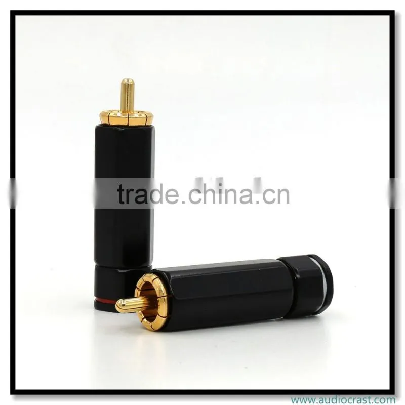 OEM Black Print Gold RCA connector cables Audio HIFi cable