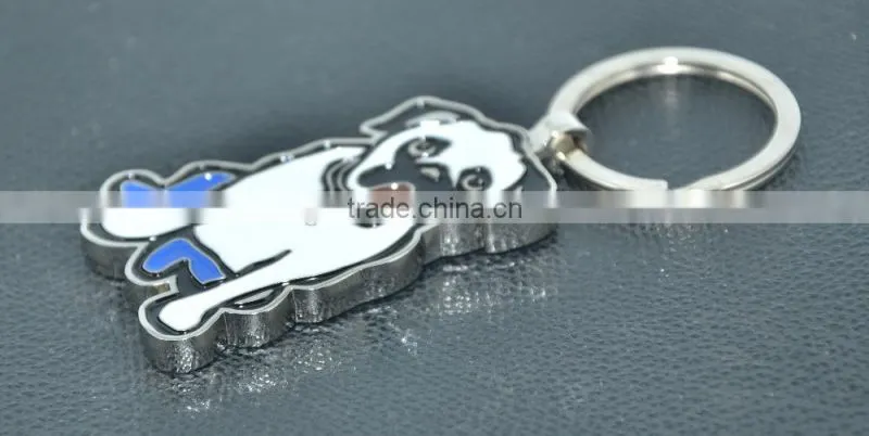 Promotional metal animal keychain dog key ring and animal shaped keychain