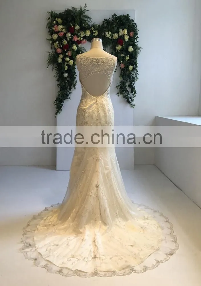 High quality off blush wedding dress