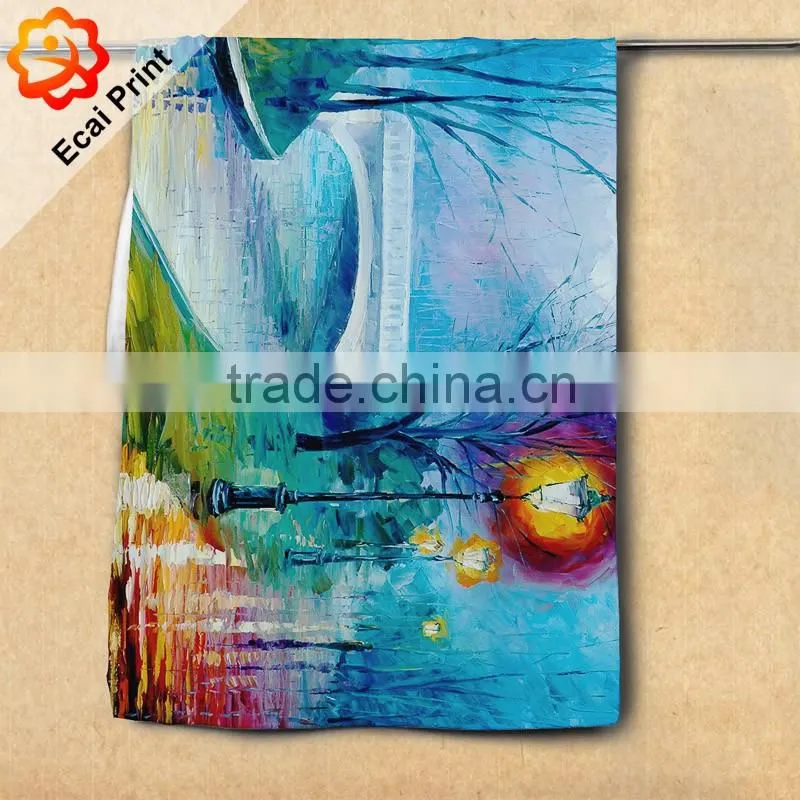 Newest good color fastness customize dye printed hotel towel