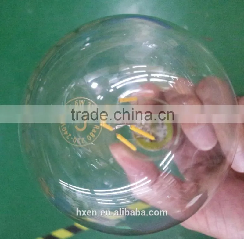 Mirror head bulb filament led half chrome silver mirror dimmable 8W A19 A60 e27 e26 G125 globe bulb led