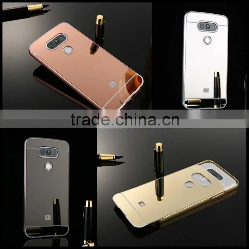 For lg g5 case Hot selling Luxury electroplated shockproof Aluminum mirror mobile phone accessory for lg g5