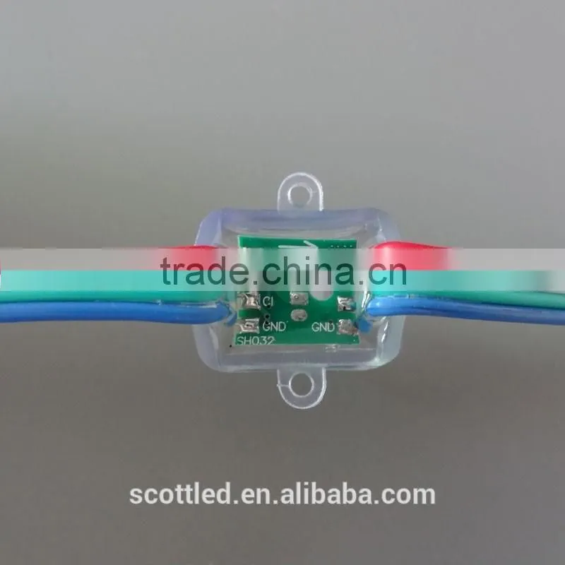 DMX512 led pixel string light,DC5V input;full color;50pcs a string,waterproof IP68;Square Shape