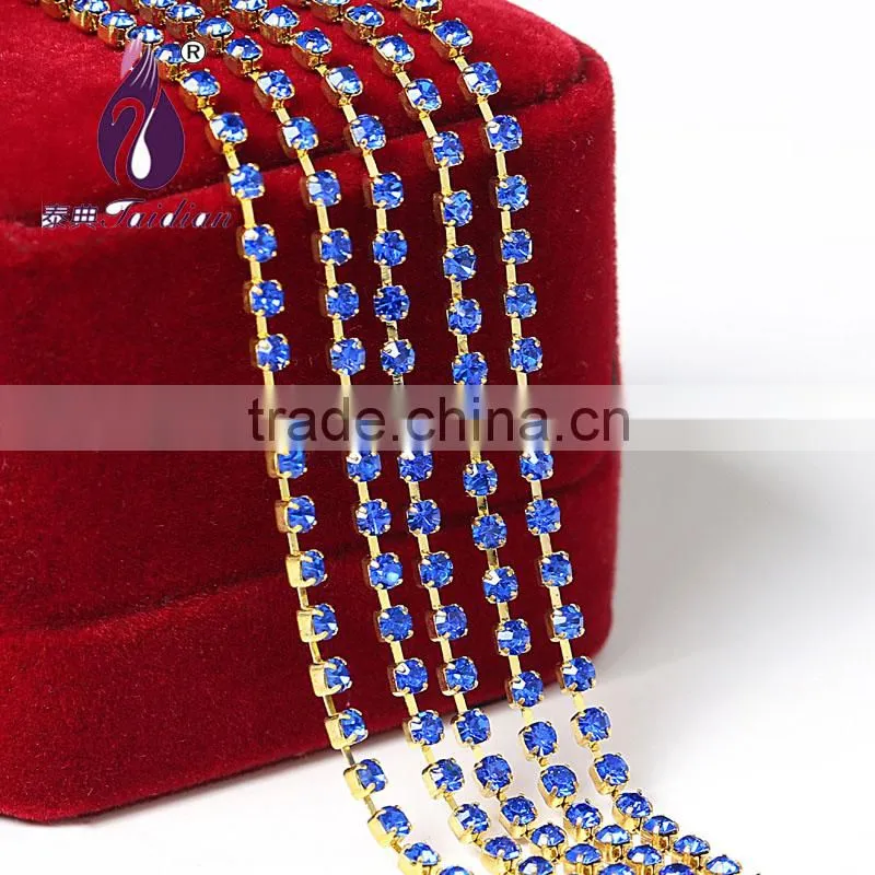 ss10 2.7-2.8mm silver Single row Rhinestone cup chain for Bags,Shoes,Garment Decoration