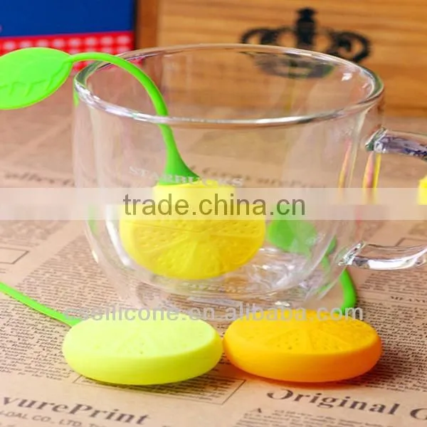 silicone tea strainer approved by FDA , lemon shape silicone tea strainer