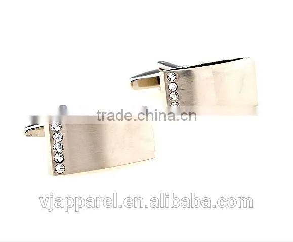 Popular Satin Finished Cuffs Engraveable Rectangular Cufflinks