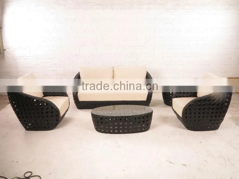 2015 outdoor rattan sofa set confortable cushion fashion design