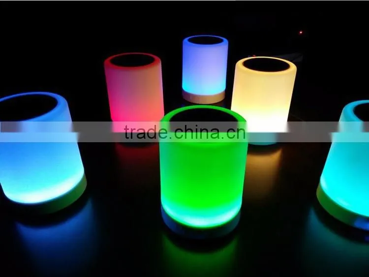 2016 New Cheap Wireless Audio touch lamp portable speaker bluetooth speaker with White LED Lamp Light