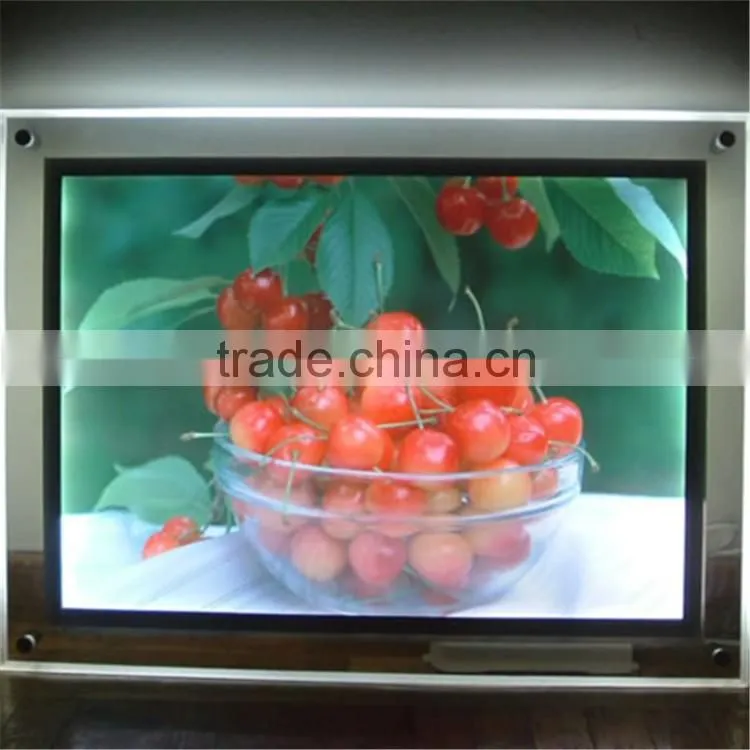 Advertisement acrylic led photo frame light box cosmetic picture frame
