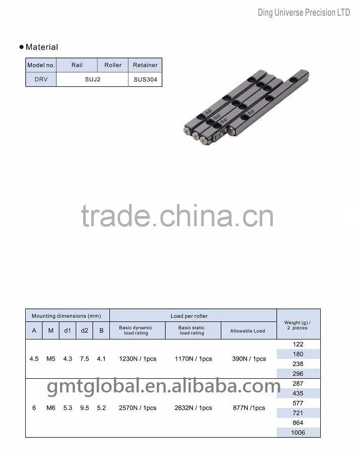 new dup DRD crossed roller slide with linear guideway slider guide rail