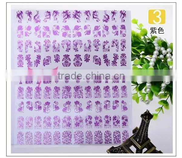 108 one sheet pink nail foil sticker 3D Flower nail decoration foil paper