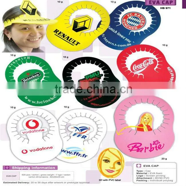 Ads selling gift eco-friendly sun visor eva hat
