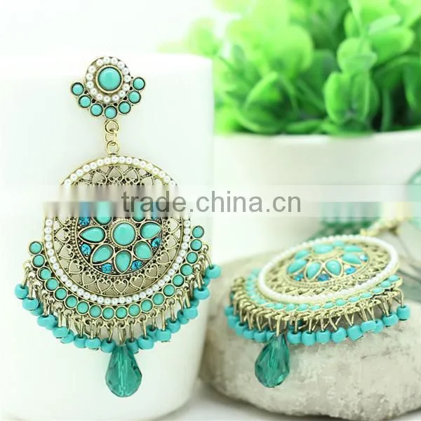 vintage bohemia model hanging diamond earring for girls
