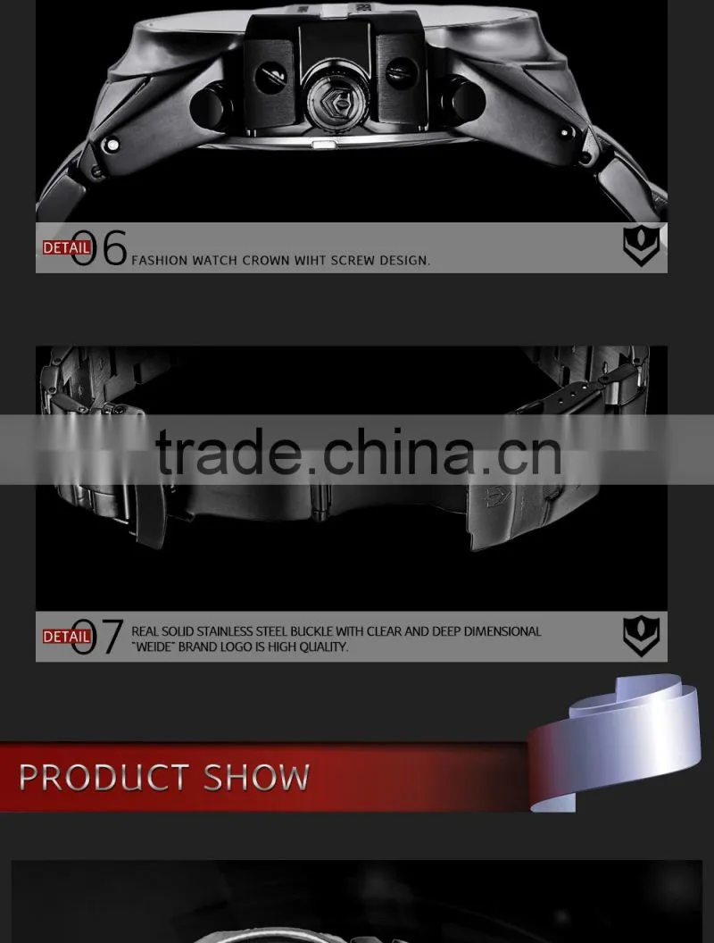 WEIDE Luxury Brand New promotional watch Sports Full Steel watches made in hong kong Military wrist Watches Quartz WG93003