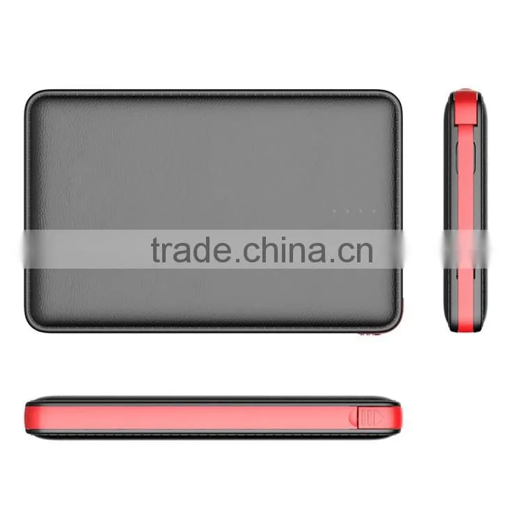 leater case power bank super slim 5000mAh battery charger
