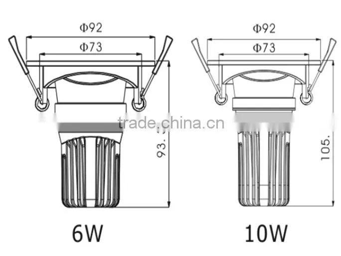 China supplier recessed anti-glare 6W mini LED downlight