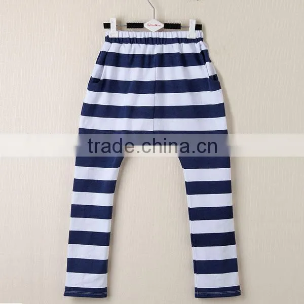 2016 100% cotton zebra stripe slim baby casual pants