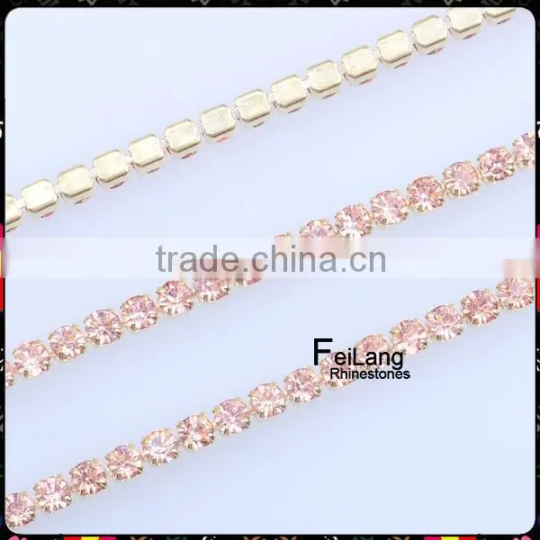 The latest fashion 2mm dense rhinestone cup chain