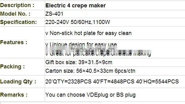 ZS-401 Popular Crepe Making Maker For The Middle East