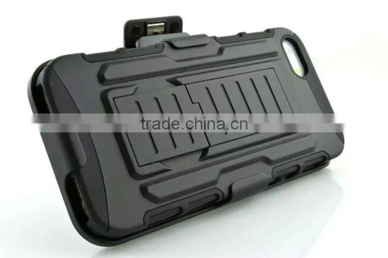 TPU+PC Future Armor Shockproof Hybrid Hard Case Cover + Holster Case For iphone6 Waterproof 3 in 1