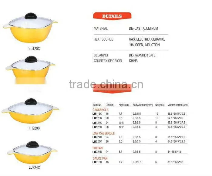 10PCS ceramic non-stick die-casting pot series