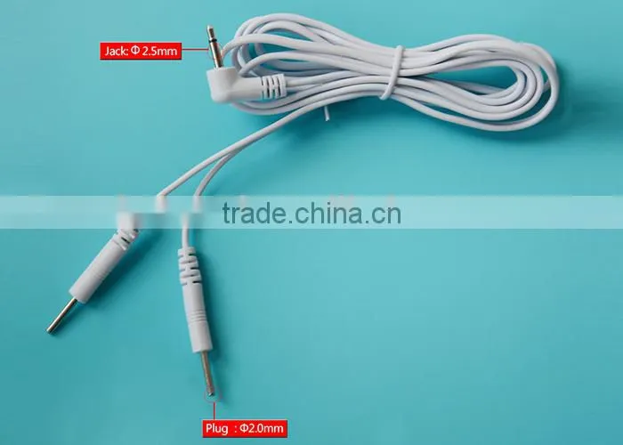 2 In1 pin electrode unit lead wire cable,DC2.5/3.5mm available for TENS