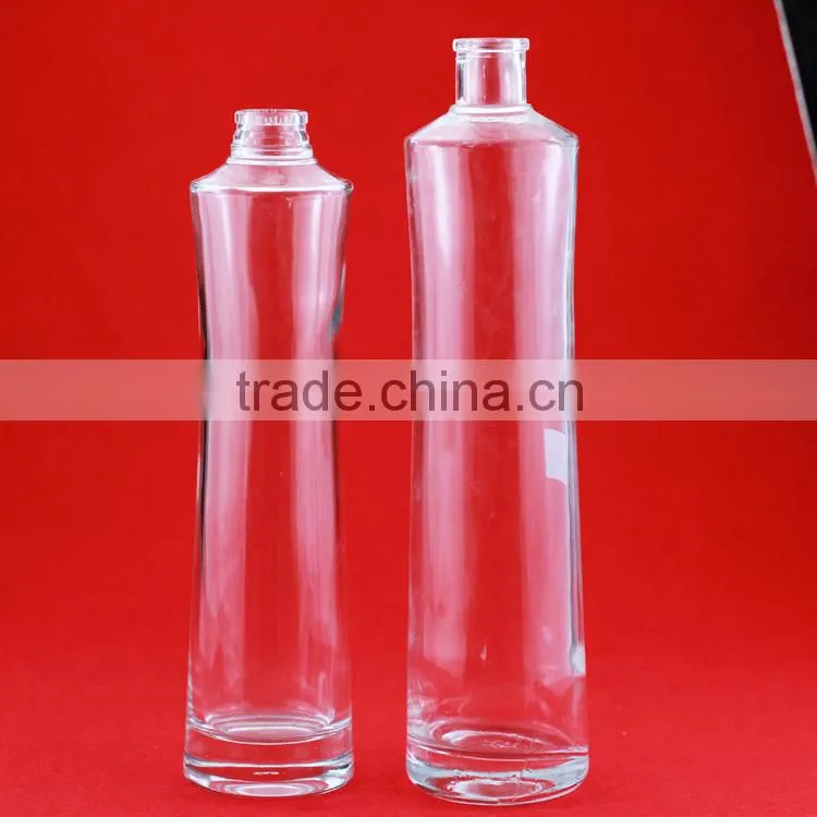 wholesale 750ml wine bottles decal glass spirit bottle hith thin frosted liquor bottles