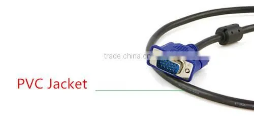 Ferrite Cores Nickel Plated VGA HD15 Male to Male Cable (6 Feet)