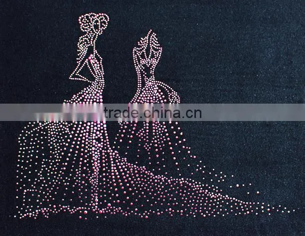 Wholesale Hot Fix Motif Lead Free Hotfix Transfer with Rhinestones and Studs for T-shirt Trousers