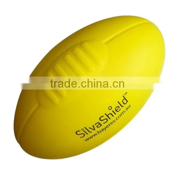 custom logo pu foam football rugby ball shape stress ball