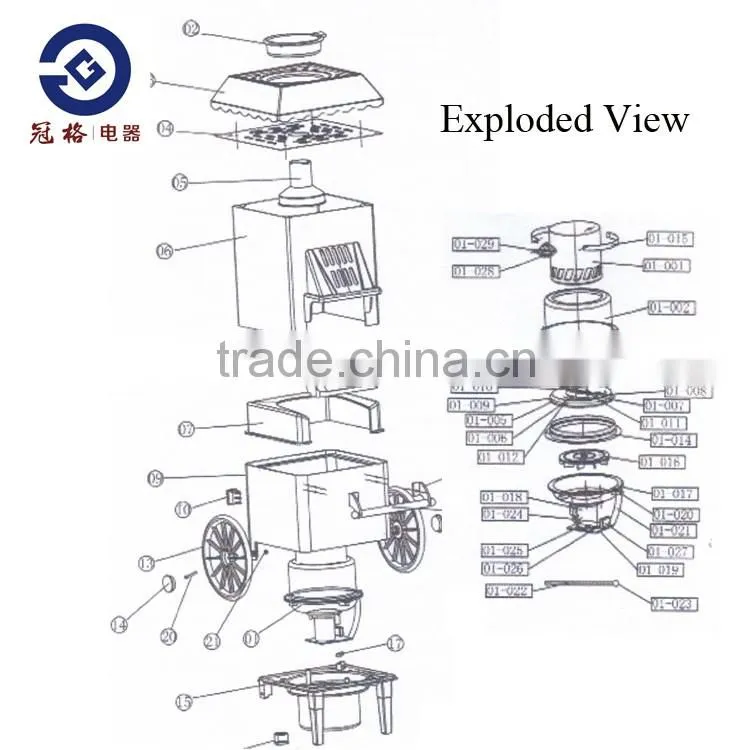 2016 chinaguange popcorn maker 220v