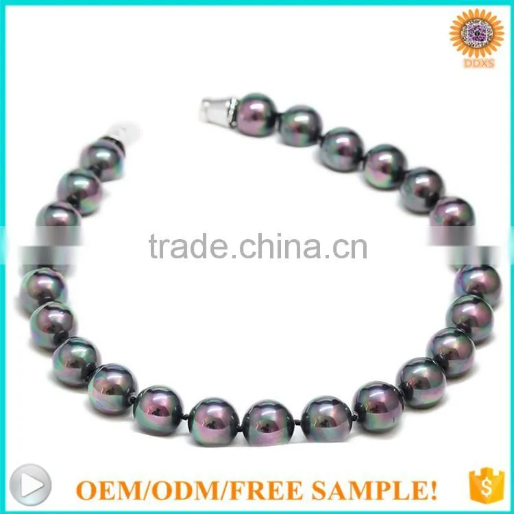 2016 fashion imitation jewellery black pearl necklace
