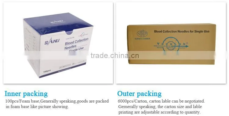 Factory direct supply free size vacutainer medical blood needle