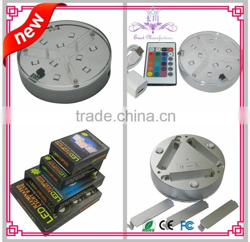 Hot selling RGB battery operated SMD led party light base/RGB vase light for event decoration