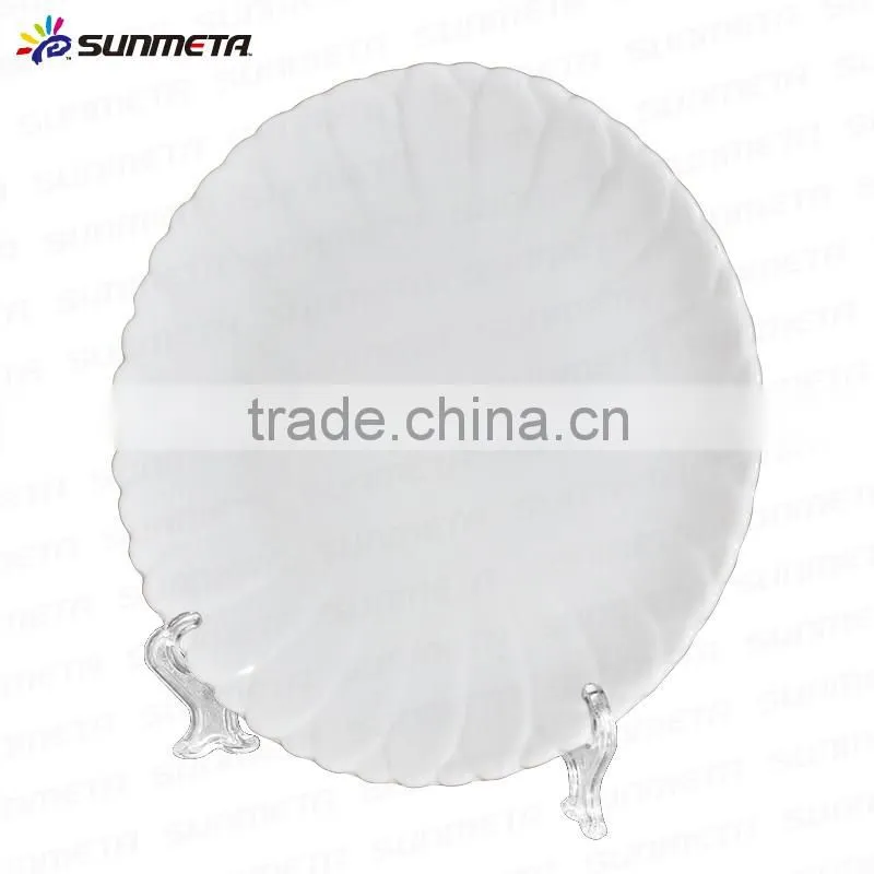 Sublimation wavy ceramic flat plate , custom design ceramic plate