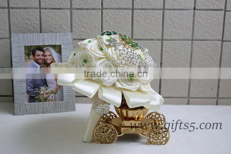 Handmade green brooch wedding brides bouquet wholesale