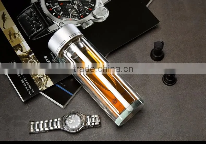 Custom Infuser Bpa Free Glass Water Tea Bottle
