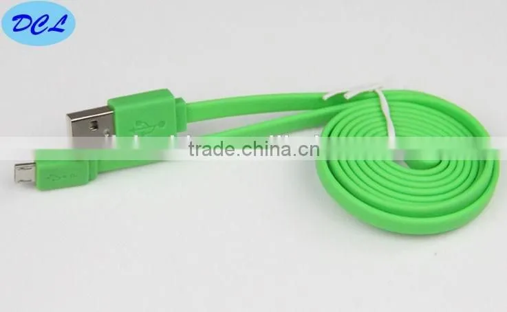 Colorful flat usb cable male to micro 5PIN