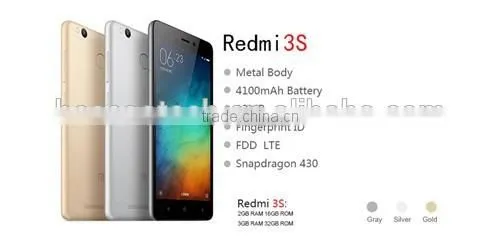Original Xiaomi Redmi 3S Prime Mobile Phone 4100mAh Fingerprint ID Snapdragon 430 Octa Core 5" 13MP Camera