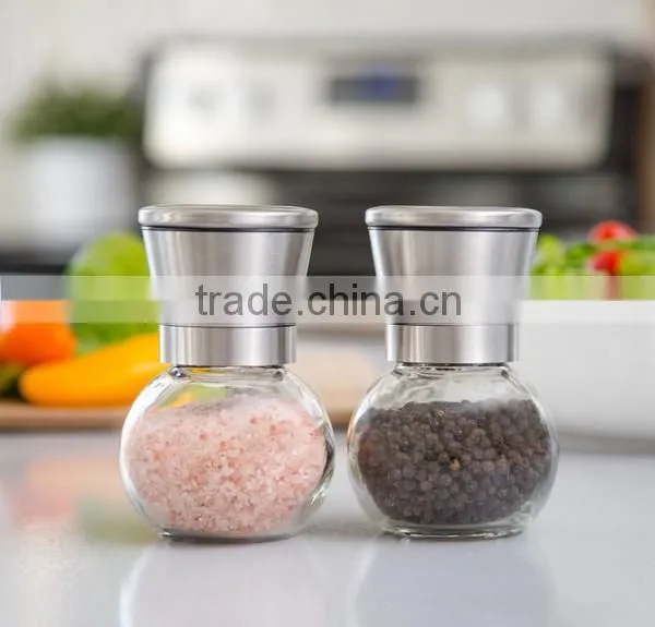 2 Pieces Brushed Stainless Steel And Pepper Grinder Set ,Salt Grinder ,Salt Pepper Grinder