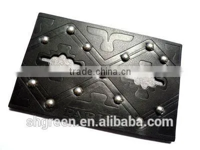 Brass button synthetic garment leather tag for canvas trousers
