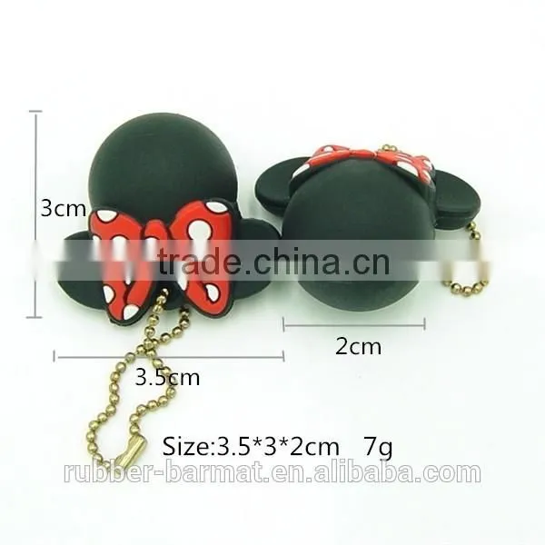 3d custom shaped soft pvc keychain with MINNIE shape