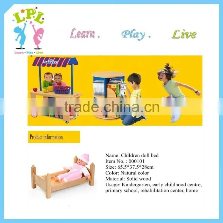 Preschool Pretend play furniture solid wood movable door for puzzle