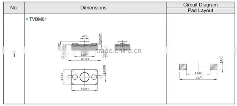 FTVBM01 SMT 3.5x4.7mm touch lamp switch