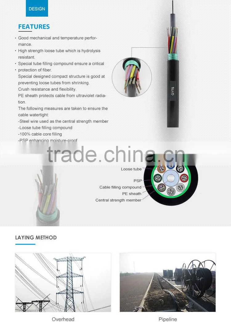 stranded loose tube light -armored optic fiber cable