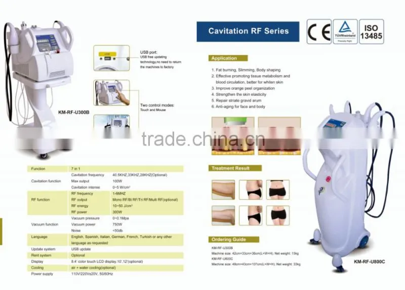 7 in 1 Salon beauty Bipolar RF facial machine/vacuum cavitation ultrasonic machine