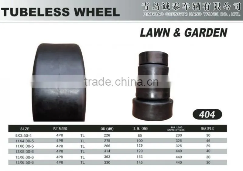 11*4.00-5 smooth Lawn mower tire/ tubeless tire