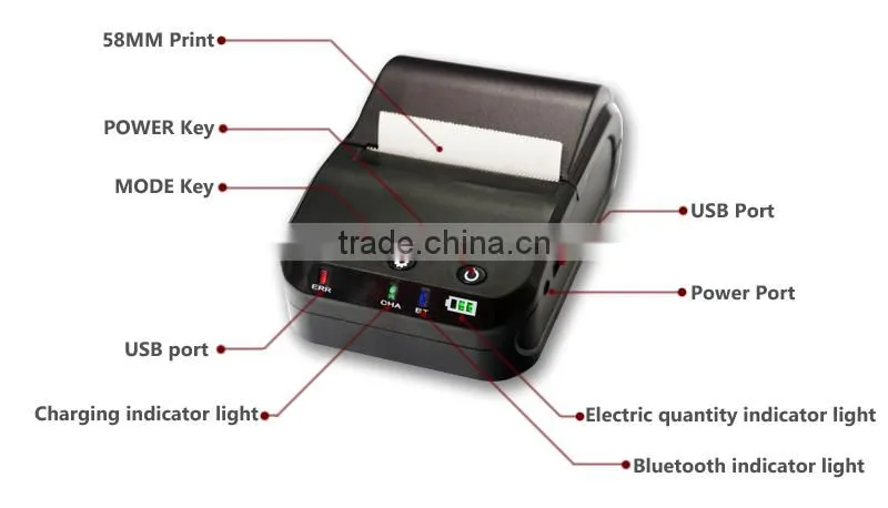 wepoy pocket printer bluetooth (58mm paper width)