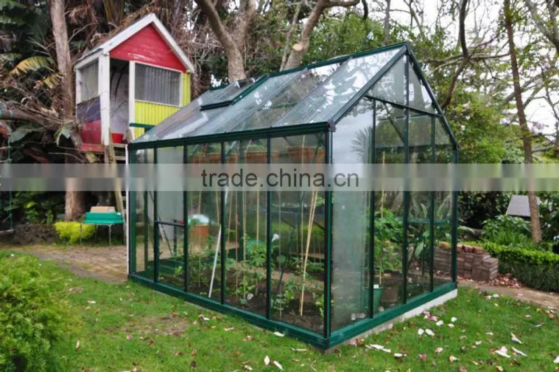 Indoor vegetable growing aluminium frame glass greenhouse