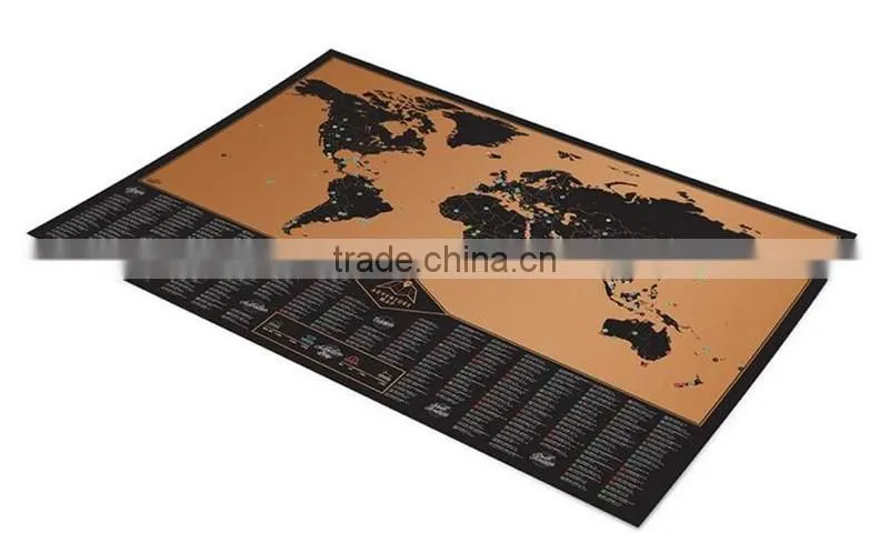 CT-748 New Travel Gift of World Map for Creative Poster Present Black map